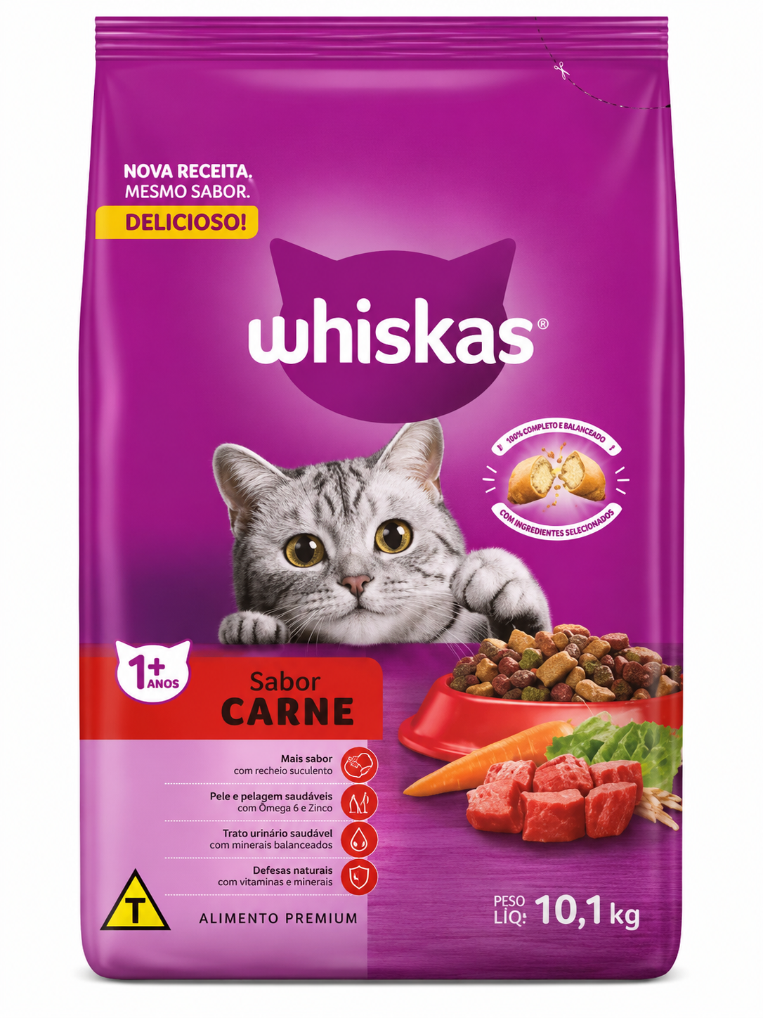 WHISKAS CARNE  Gatos Adultos • 10,1kg