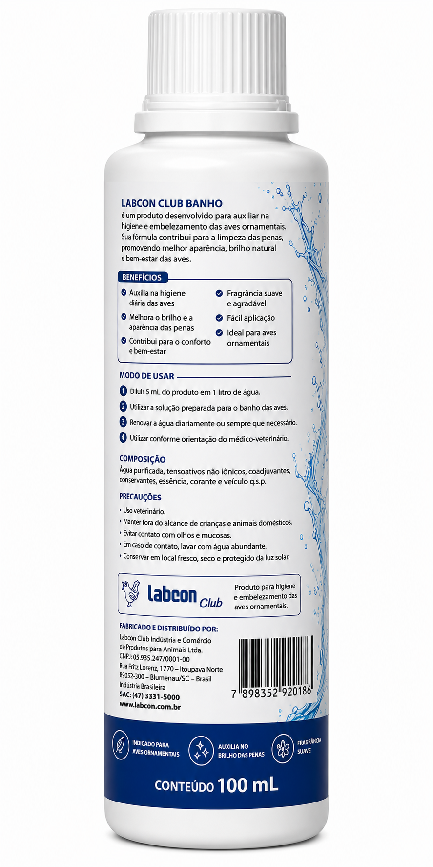 LABCON CLUB BANHO  Higiene e Embelezamento para Aves Ornamentais • 100ml