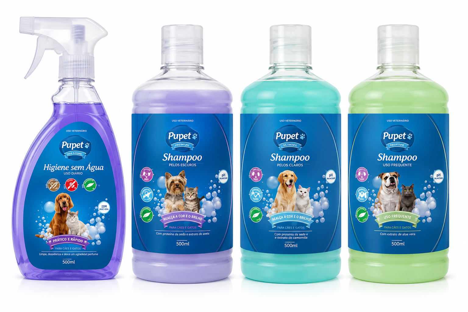 PUPET PREMIUM  Linha Completa de Higiene para Cães e Gatos • 500ml